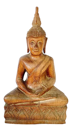 Vintage Hand Carved Wooden Buddha Figurine