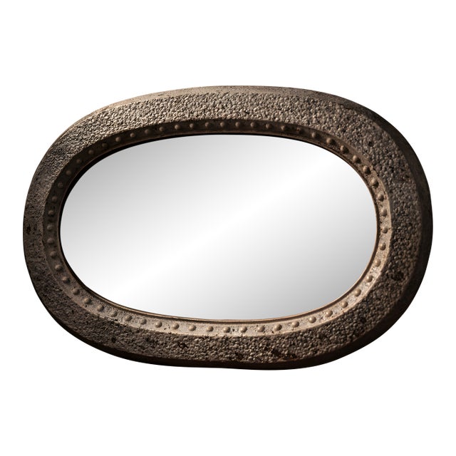 Large Metal Hand-Forged Art Piece Mirror For Sale