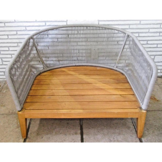 The Harbour Outdoor Avalon Lounge Chair is a stylish and comfortable patio chair made from natural teak with olefin rope...