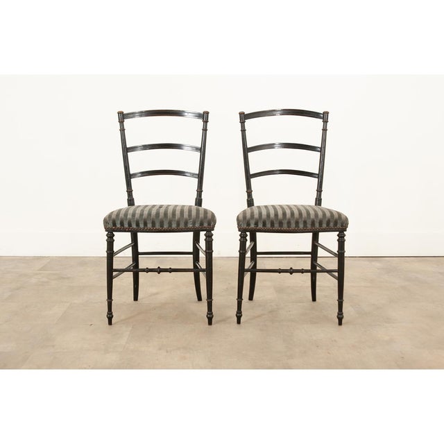 19th Century French Ebonized Opera Chairs - A Pair | Chairish