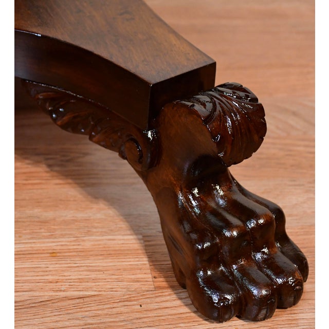1900s Antique American Empire Solid Mahogany Flip-Top Game Table / Console Table For Sale - Image 14 of 18