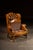 Mid 20th Century Tufted Leather Wingback Armchair in Amber For Sale In Chicago - Image 6 of 9
