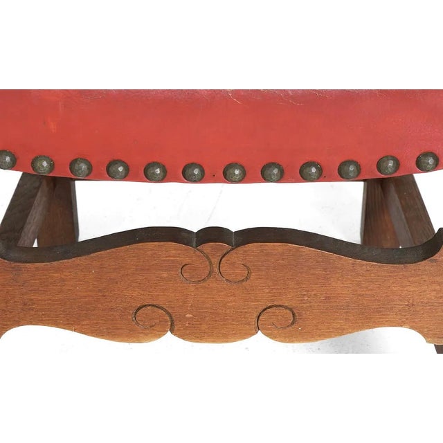 Brick Red 1950s Set 8 Danish Mid Century Old School Dining Chairs For Sale - Image 8 of 10