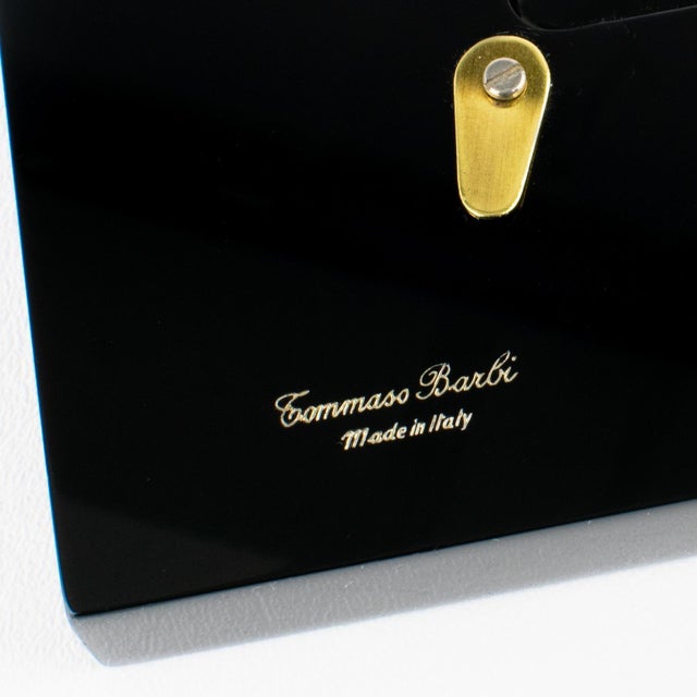 Tommaso Barbi Black Lucite and Gilt Brass Picture Frame, circa 1970 For Sale - Image 10 of 12