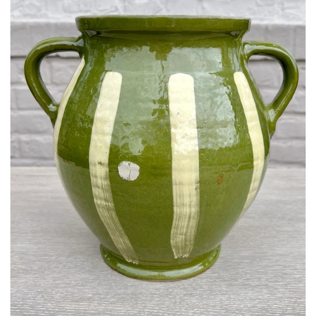Late 20th Century Late 20th Century Green Glazed Earthenware Vessel For Sale - Image 5 of 8