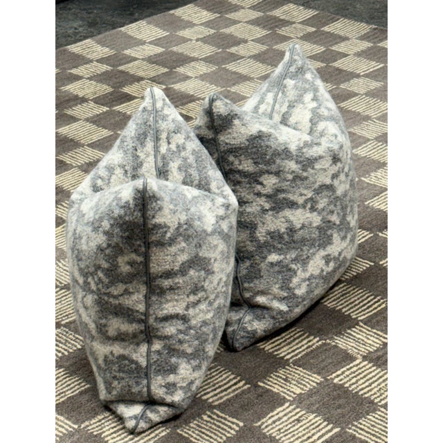 Abstract Bespoke Alpaca Wool Throw Pillows, Pair For Sale - Image 4 of 12