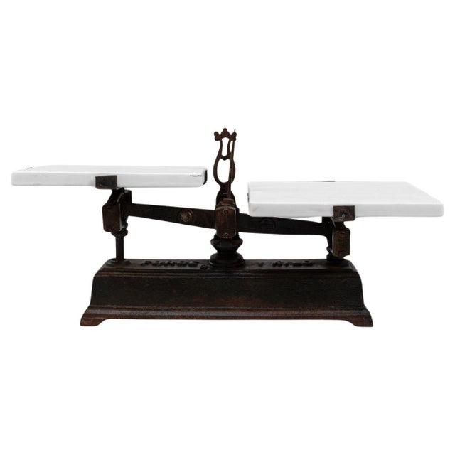19th Century French Iron & Marble Scale For Sale - Image 15 of 18