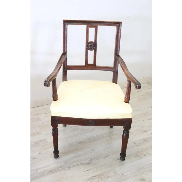 Wood Set of 18th Century Armchairs in Walnut For Sale - Image 7 of 13