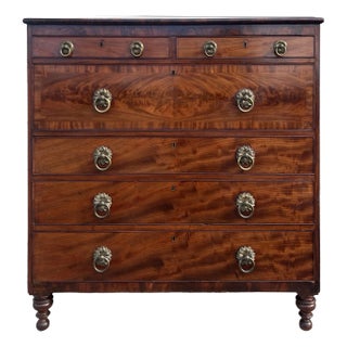 Antique Sheraton Mahogany Chest of Drawers For Sale