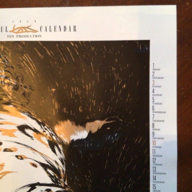 Illustration Signed Illustration Print From 1989 "Fanciful Calendar" by Yoshitaka Amano, Produced by Ten Production. For Sale - Image 3 of 11