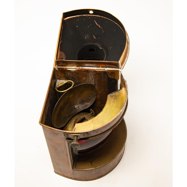 Chinese 1902 Copper Port Ship Lantern by Tung Woo For Sale - Image 3 of 12