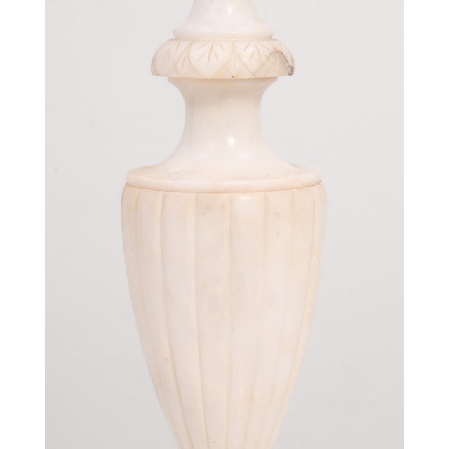 Alabaster Urn Shaped Table Lamp Hand Carved Neoclassical Italy For Sale - Image 9 of 11
