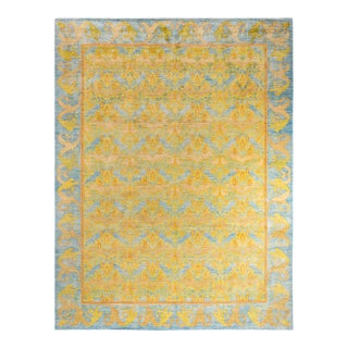Arts & Crafts, One-of-a-Kind Hand-Knotted Area Rug - Blue, 9' 1" x 11' 9" For Sale