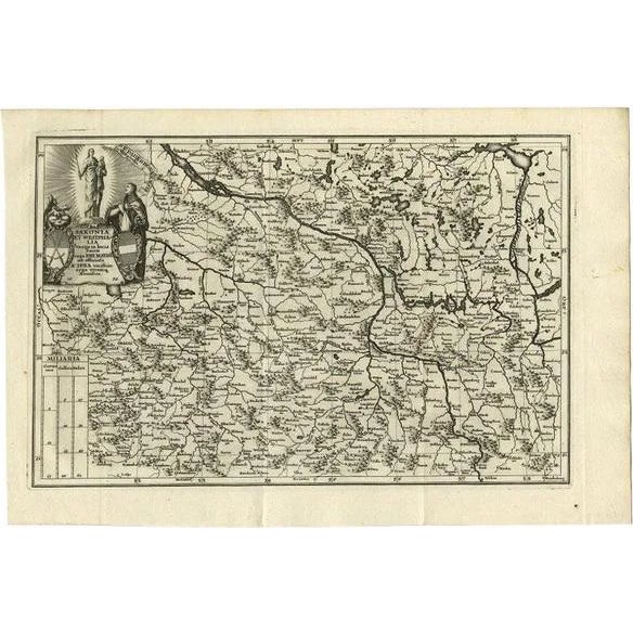 Antique Map of Saxony and Westphalia by Scherer, 1699 For Sale