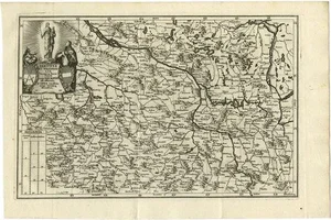 Antique Map of Saxony and Westphalia by Scherer, 1699