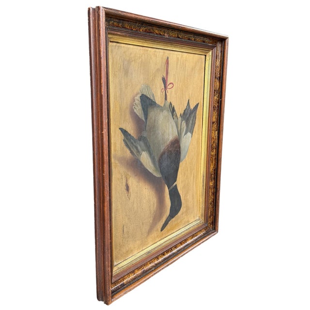 19th Century Mallard Duck Trophy Painting For Sale - Image 4 of 13