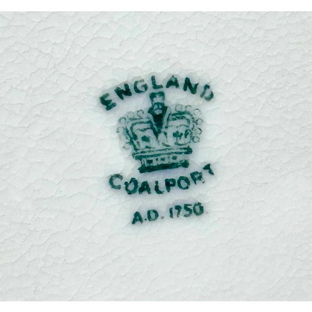 Coalport Porcelain Vintage Apple Green English Coalport Dinner Plates - Set of 7 For Sale - Image 4 of 11