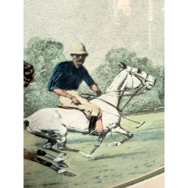 Tan Cal-Mode Fine Furniture Question of Pace Polo Scene, Framed For Sale - Image 8 of 12