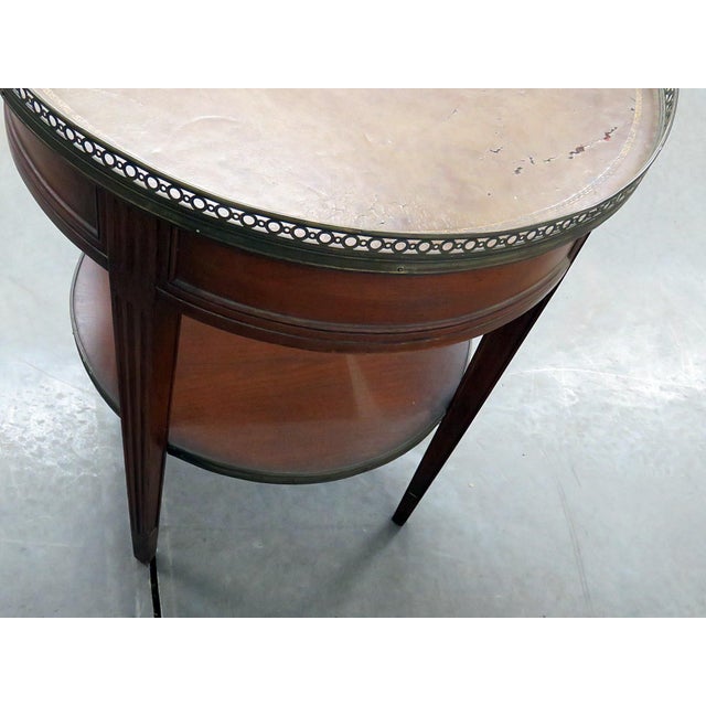 20th Century Regency Style Leather Top Bouillotte Table For Sale - Image 10 of 13