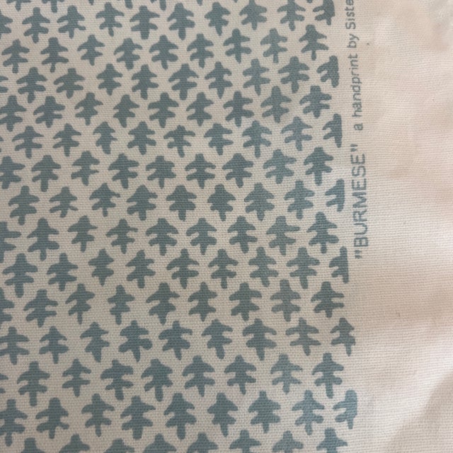 2020s Sister Parish Burmese Linen Fabric in Seafoam Blue Green- 1 7/8 Yards For Sale - Image 5 of 8