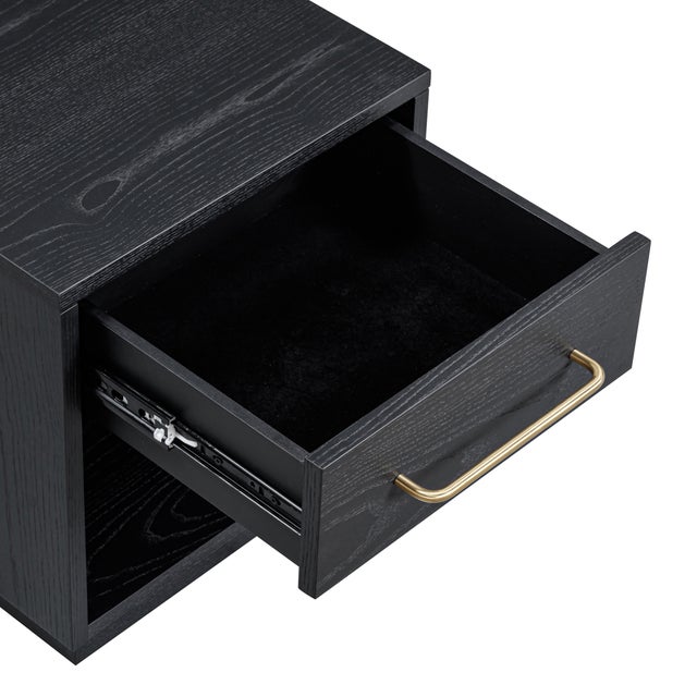 Wood Marlow Black Wood Nightstand For Sale - Image 7 of 9