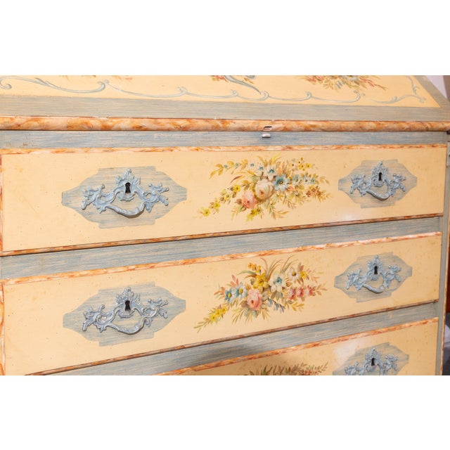 Cream Painted Italian Secretary Bookcase For Sale - Image 8 of 10