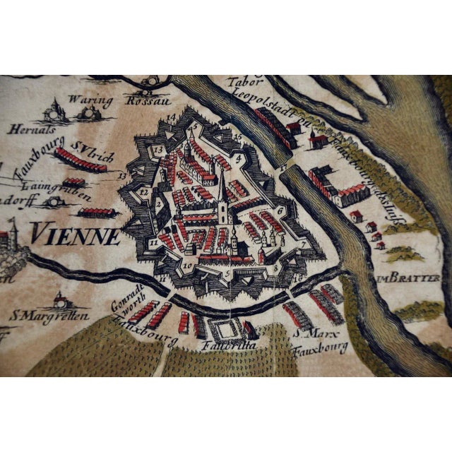 Vienna, Austria: A Large 17th Century Hand-Colored Map by Sanson and Jaillot, 1695 For Sale In San Francisco - Image 6 of 12