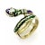Late 20th Century Enamel & Ruby Coiled 14k Yellow Gold Snake Ring - Size 9 For Sale - Image 5 of 12