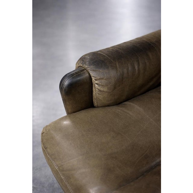 Mid-Century Modern Mid-Century Modern German Brown Leather Lounge Swivel Chair from Musterring, 1960s For Sale - Image 3 of 18