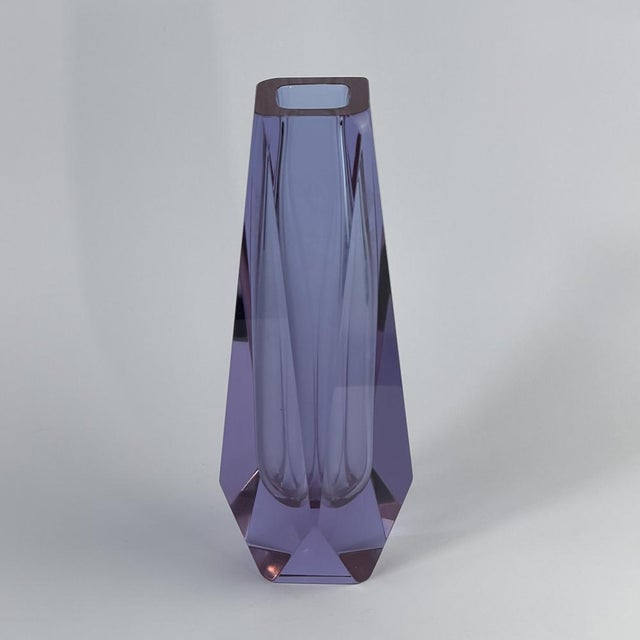 1960s Amethyst Sommerso Murano Glass Vase from Mandruzzato, Italy, 1960s For Sale - Image 5 of 10