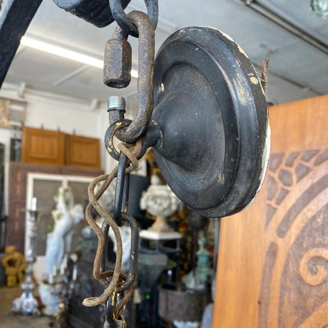 1920s 1920s Spanish Revival Pendant Light With Mica Shade For Sale - Image 5 of 7