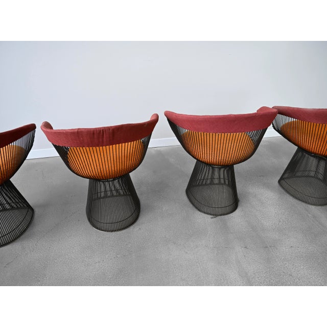 Vintage Warren Platner Bronze Dining Chairs for Knoll International - Set of Four For Sale - Image 12 of 17