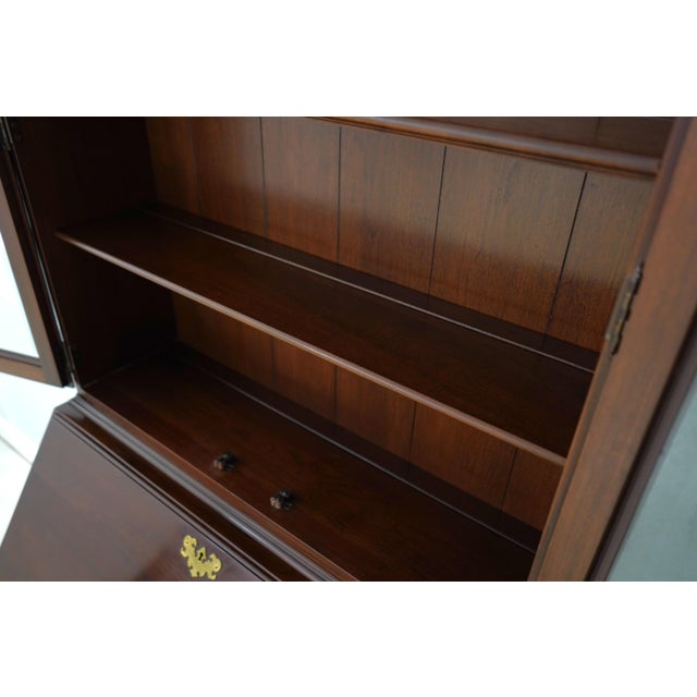 1980s Ethan Allen Georgian Court Cherry Secretary Desk For Sale - Image 5 of 18