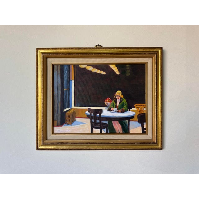 Abstract Vintage Figurative Still Life Interior Scene Oil on Canvas Board Panel Painting by Florence Zevich, Framed For Sale - Image 3 of 11