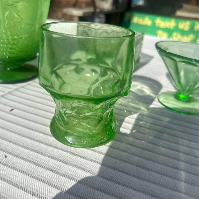 Up for consideration is a beautiful instant collection of light green glass vases. These would look lovely in your home...