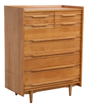 Crawford Furniture Mid Century Tall Maple Chest After Edmond Spence