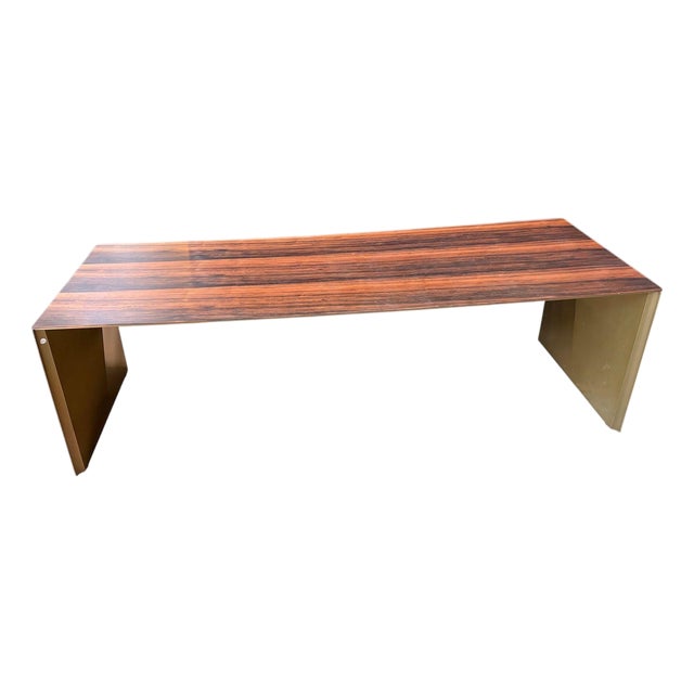 Rosewood and Solid Bronze Architectural Bench, 1970’s For Sale