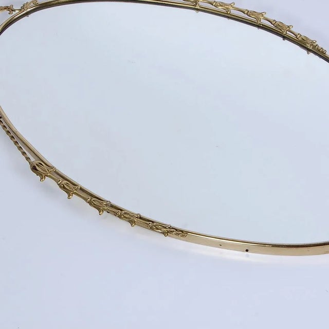 1950s Oval Mirror with Brass Frame from Liberty, 1950s For Sale - Image 5 of 11