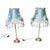 Gold Chrome Bedside Lamps with Beaded Embroidered Shades, 1980, Set of 2 For Sale - Image 8 of 8