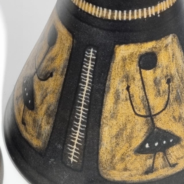 1960s Munk Keramik Ceramic Table Lamps Sgraffito Sweden Cave Art Motif - a Pair For Sale - Image 4 of 7