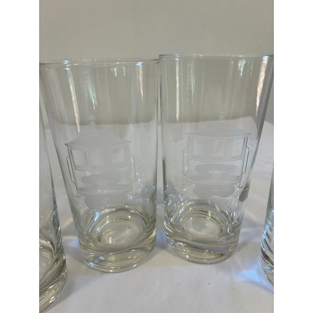 Mid 20th Century Vintage Etched Streetcar Tumbler Glasses, Set of 4 For Sale - Image 5 of 8
