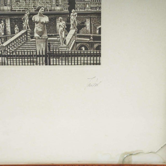 Numbered engraving of a palace, 1950s