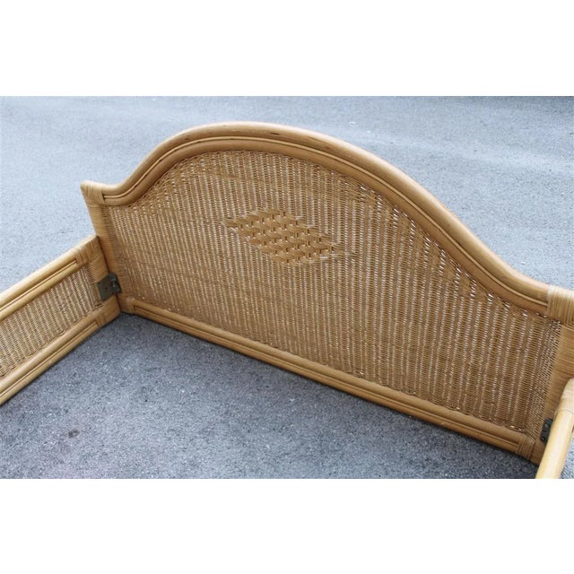 Vintage Italian Bamboo and Wicker Bed by Tommaso Barbi, 1970 For Sale - Image 6 of 17