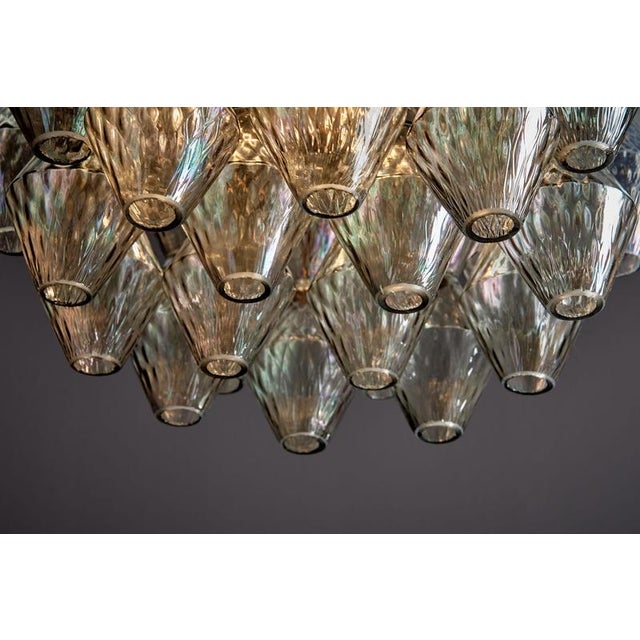 Poliedri Murano Glass Chandelier attributed to Carlo Scarpa for Venini, 1950s For Sale - Image 6 of 12
