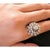 Metal 14 Karat White Gold Diamond Cluster Cocktail Ring, Size 7 For Sale - Image 7 of 12