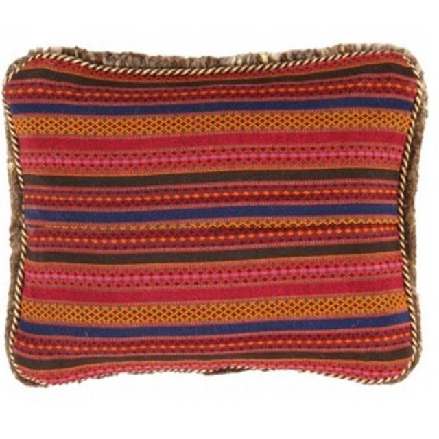 This Gabbeh pillow is made of high-quality LAMBS WOOL The piece was crafted with good workmanship..