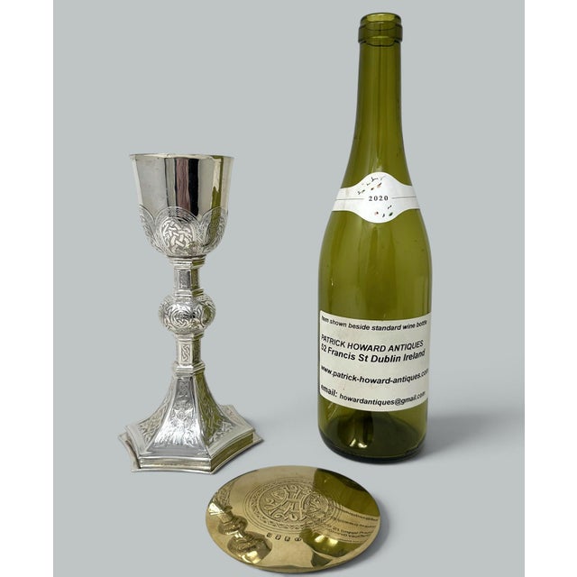 Antique Sterling Silver Wine Religious Goblet Chalice Irish 1919 For Sale - Image 10 of 13