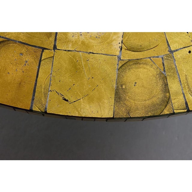 Black Vintage 18k Leaf Gold Mosaic Coffee Table, 1960s For Sale - Image 8 of 13