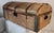 Early 19Thc Hand crafted leather ( cowhide ) covered buggy carriage dome top trunk.It retains the brass tacks initials "I...