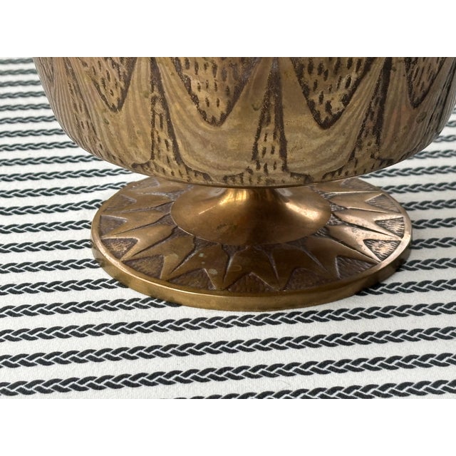 Mid-Century Modernist Brass Pedestal Bowl For Sale - Image 9 of 14